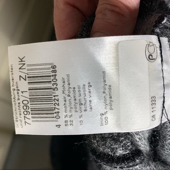 Marc Cain Knit Cardigan Jacket Sz 8 Black Gray Mohair Blend Full Zip Sweater - Picture 12 of 14